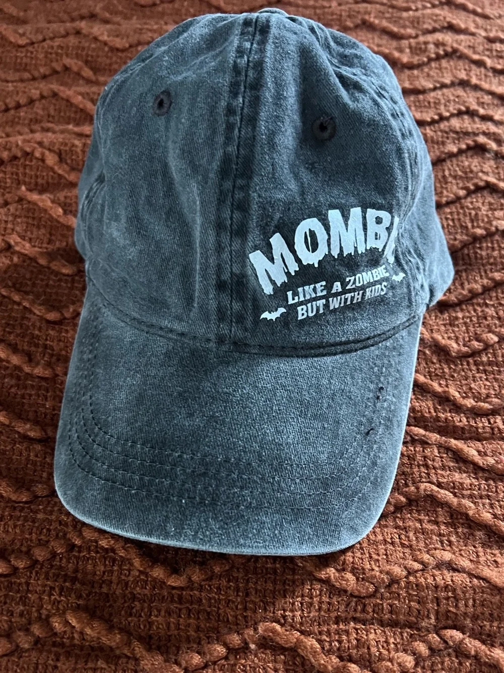 Mombie Baseball Cap - Washed Black Logo
